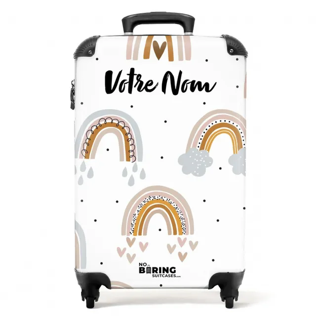 Valise avec nom – Pluie d'arc-en-ciel