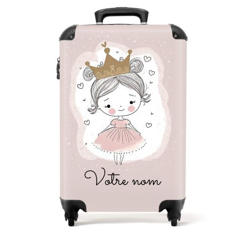 Princesse sur Fond Coloré avec des Cœurs