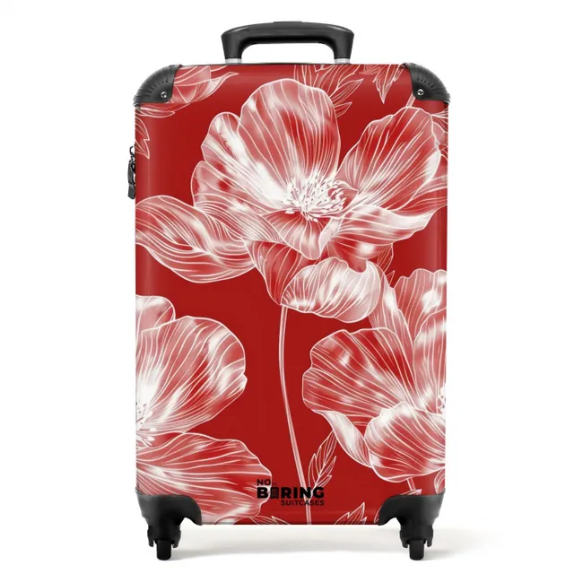 Valise -  Fleurs vintage - Rouge
