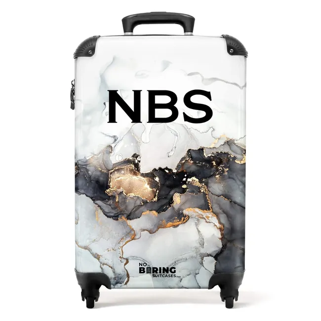 Valise -  Marbre noir et blanc avec de l'or