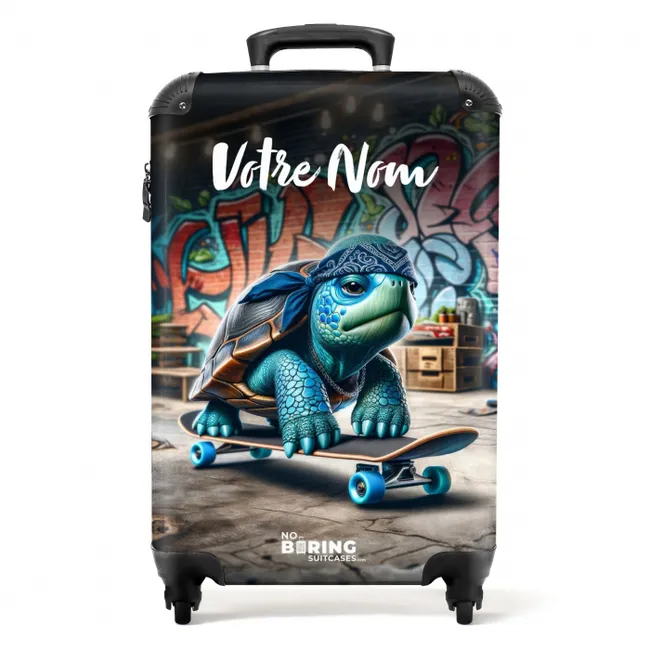 Valise avec nom – Tortue patineuse