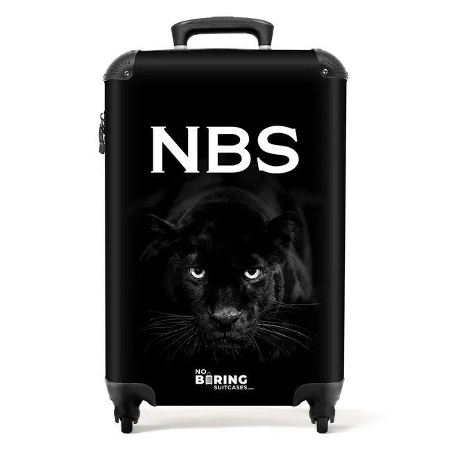 Valise -  Panthère noire en noir et blanc