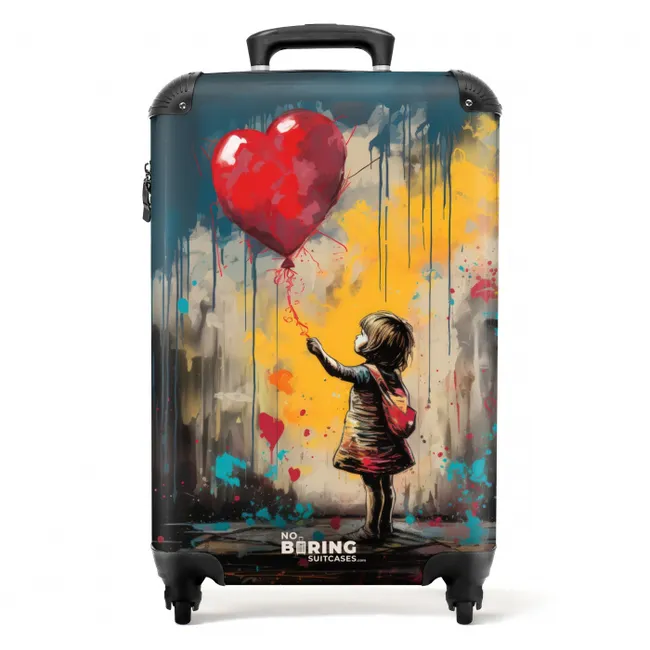 Valise - Fille avec un ballon dans un style graffiti