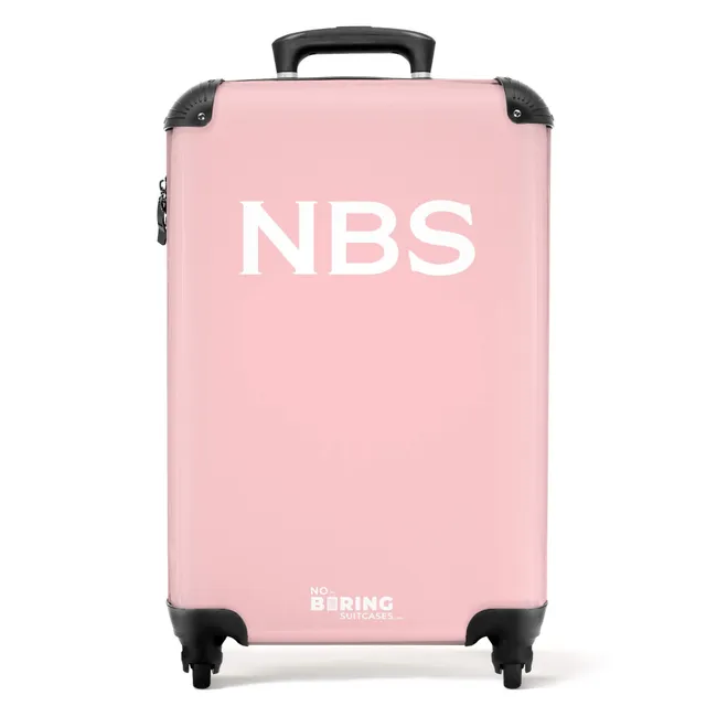 Valise -  Rose tendre avec lettres blanches