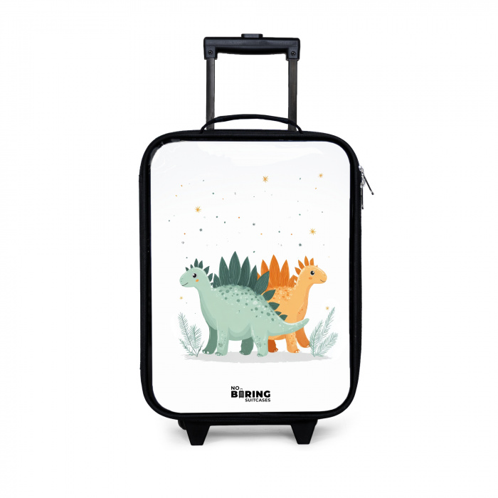 Dinos - Dieren - Sterren Kinderkoffer - Zwart klein -3d