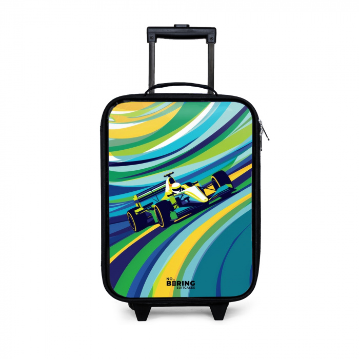 Retro racer Kinderkoffer - Zwart klein -3d