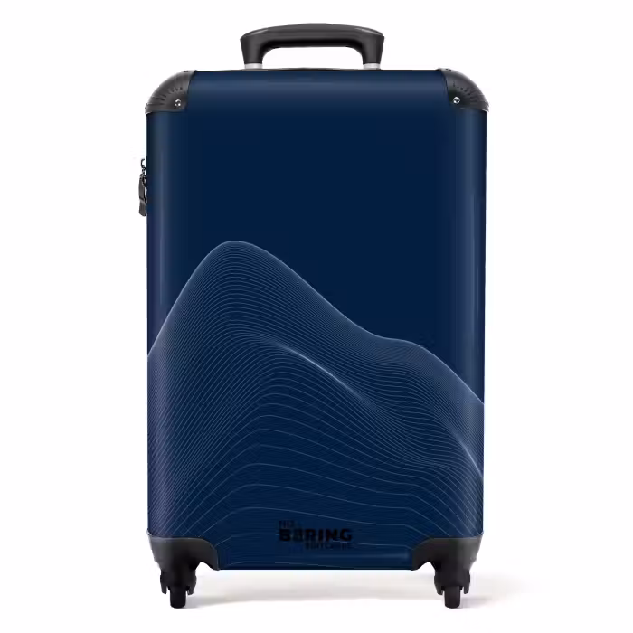 Valise - Abstrait - Lignes ondulées Bleu