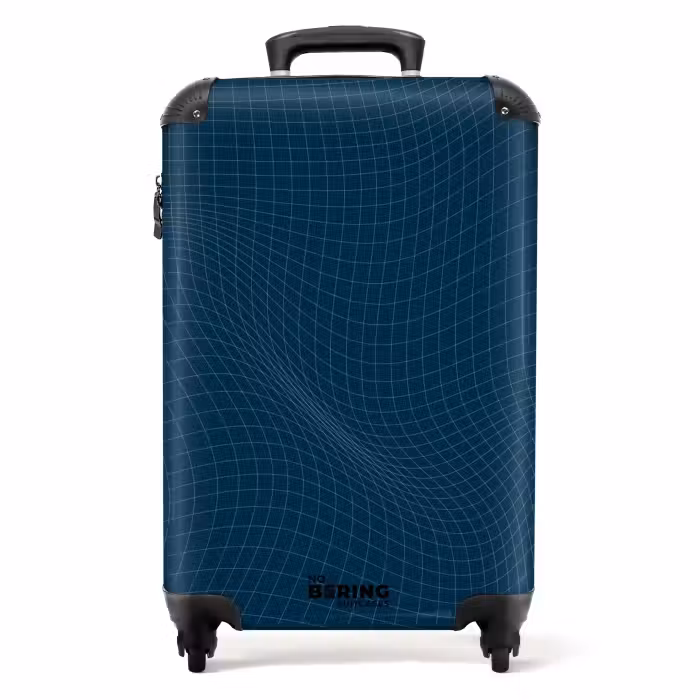 Valise - Abstrait - Motif de grille bleu foncé