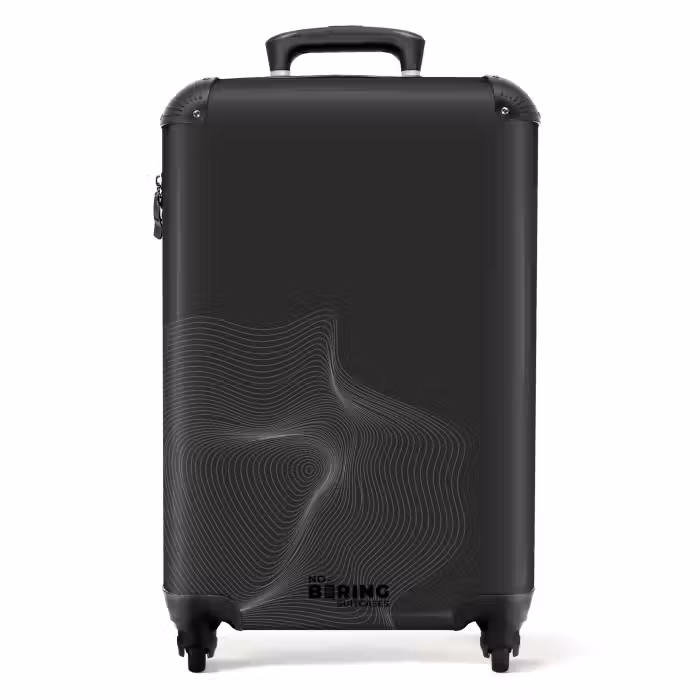 Valise - Abstrait - Motif de vagues en noir et blanc