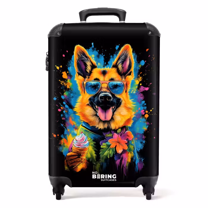 Valise - Chien d'été avec graffitis colorés