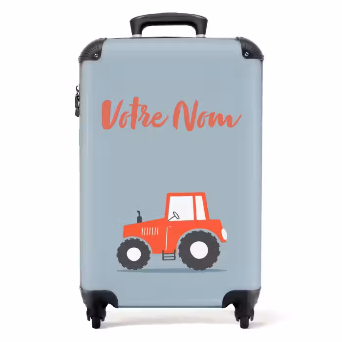 Valise avec nom - Déclencher un fond bleu rouge