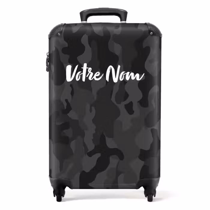 Valise avec nom - Imprimé camouflage vert