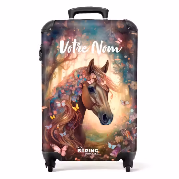 Valise avec nom - Jument papillon