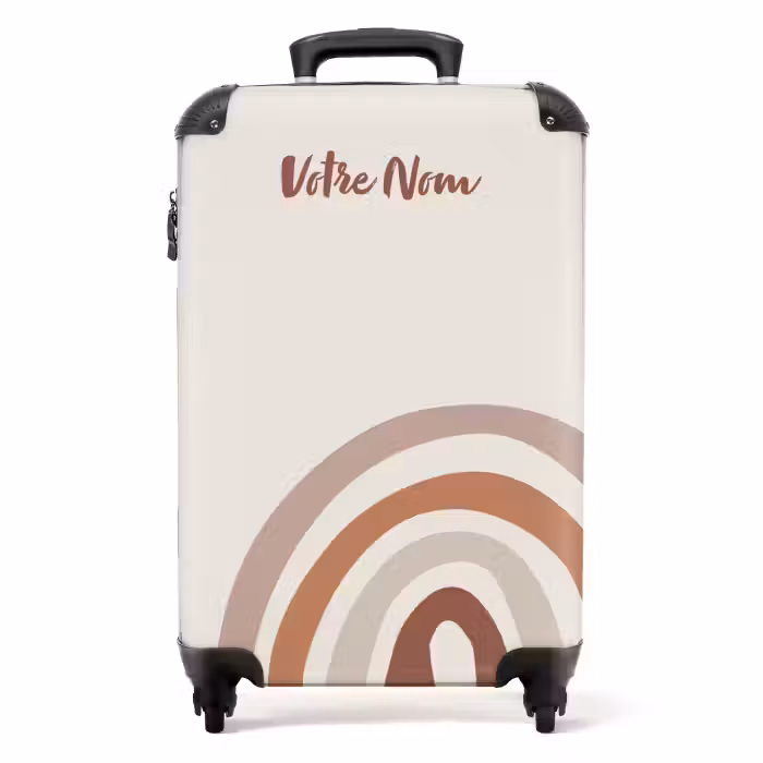 Valise avec nom - Naturel arc-en-ciel brut