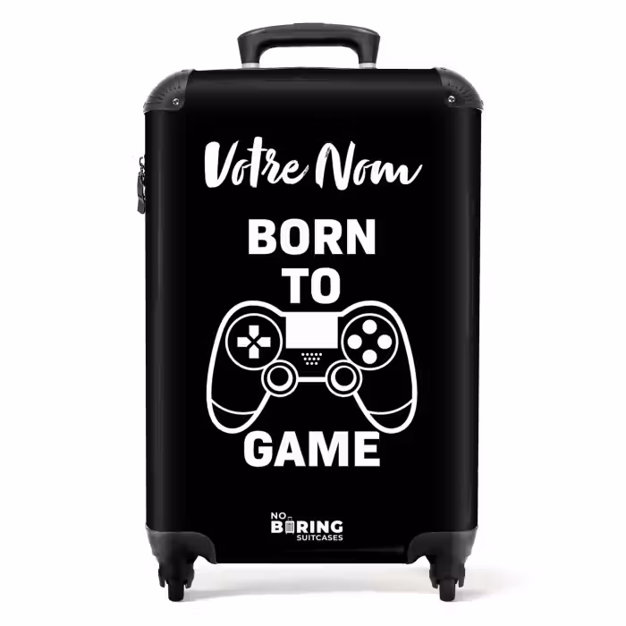 Valise avec nom - Né pour jouer