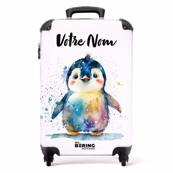Valise avec nom - Pingouin Picasso