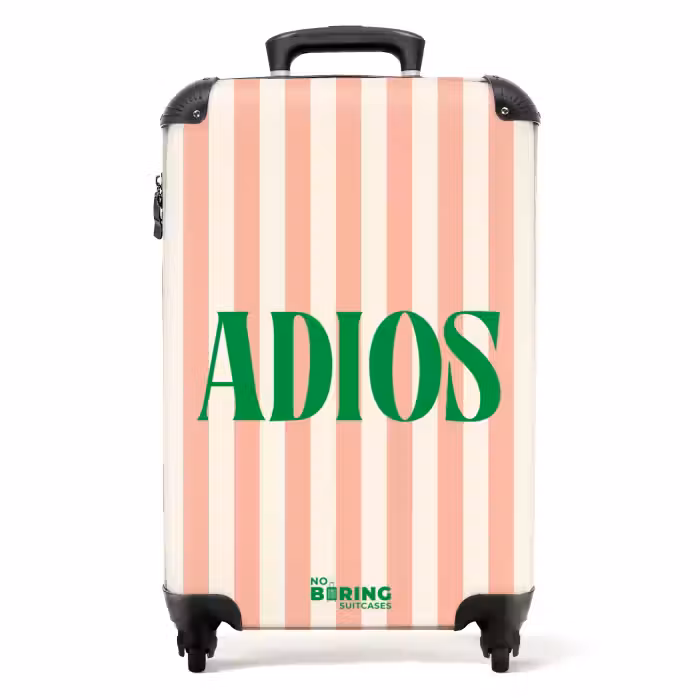 Valise - Citations - Adios rose saumon et blanc crème