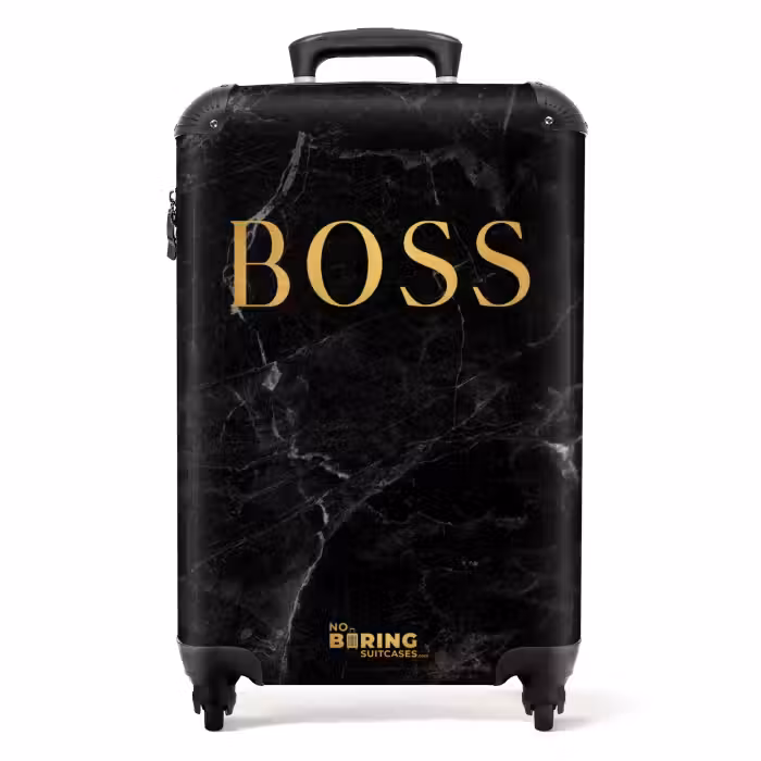 Valise - Citations - Boss - Aspect marbré - Or - Noir