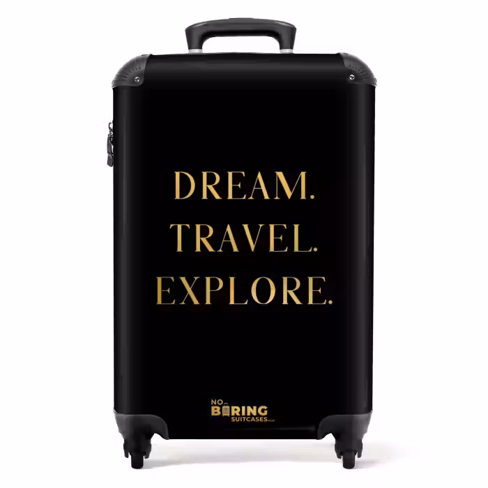 Valise - Citations - Voyage de rêve explorer - Or - Voyage - Noir
