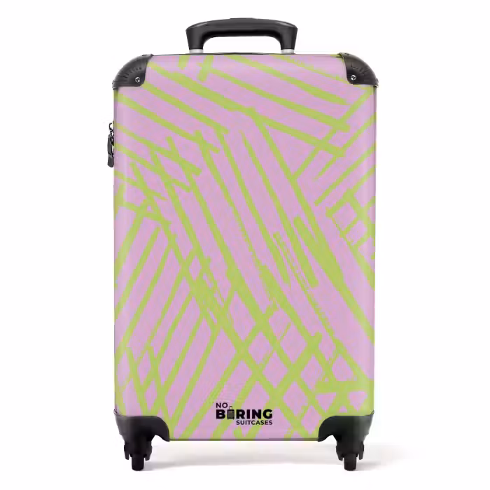 Valise - Dessin au trait - Vert/violet