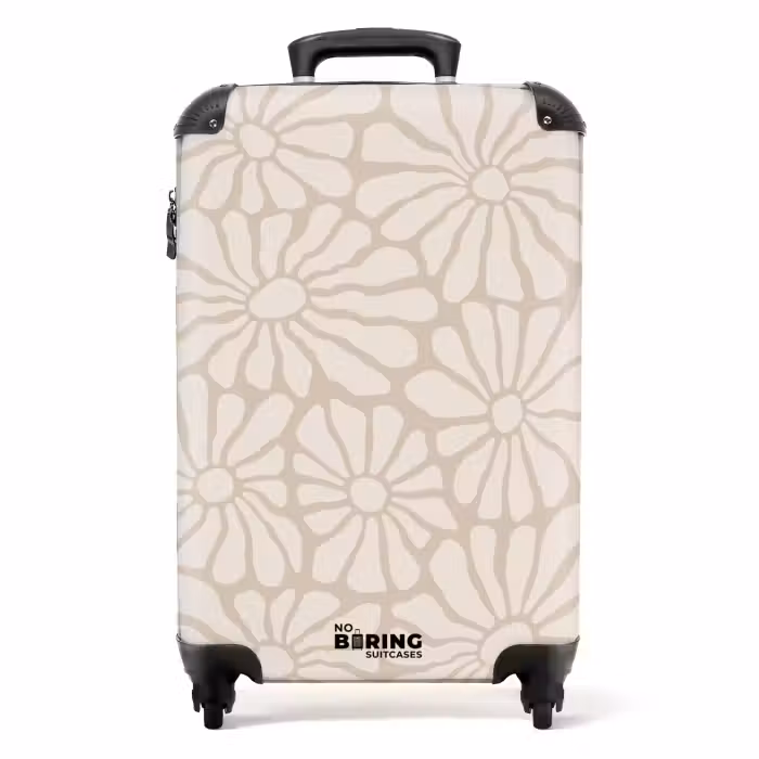 Valise - Fleurs pastel - Beige