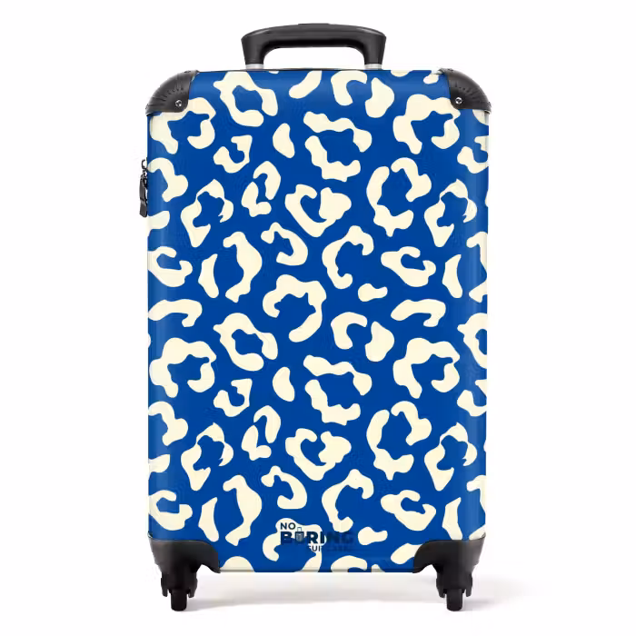 Valise - Imprimés animaliers - Valise imprimée panthère en bleu et blanc