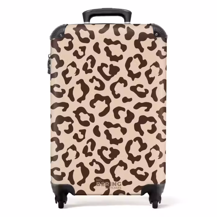 Valise - Imprimés animaliers - Valise imprimée panthère en marron et beige