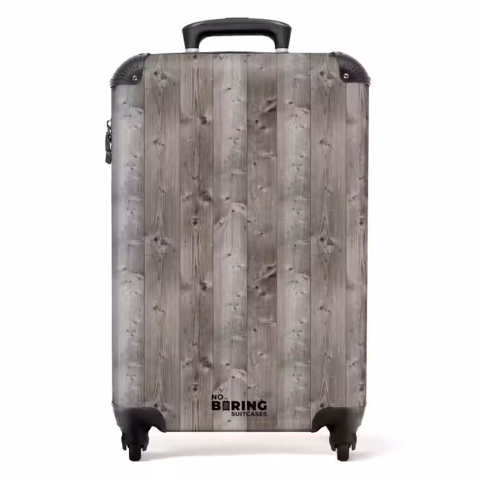 Valise - Bois grisé avec nœuds et lignes verticales