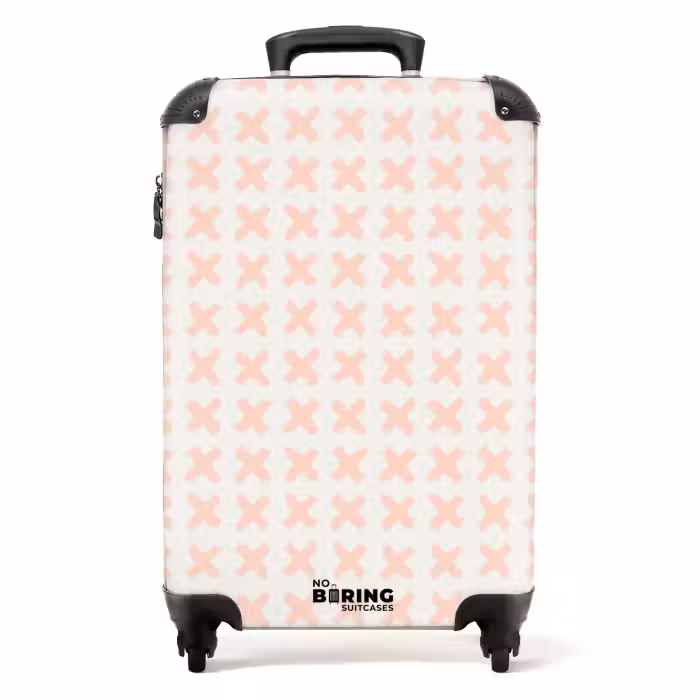 Valise - Croix de corail sur blanc cassé