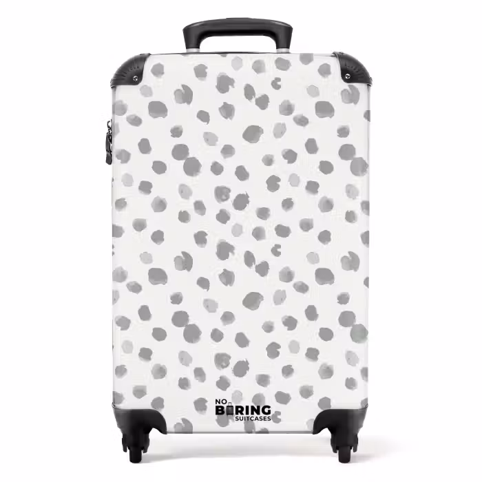 Valise - Des éclaboussures de peinture grise sur un blanc cassé