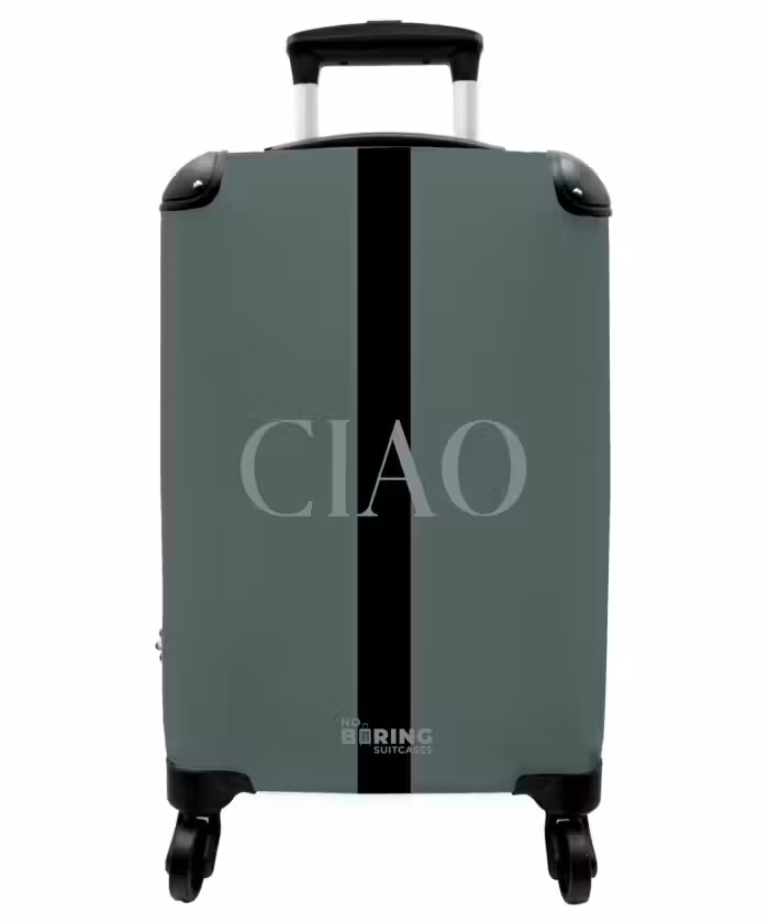 Valise - Fond vert avec texte CIAO