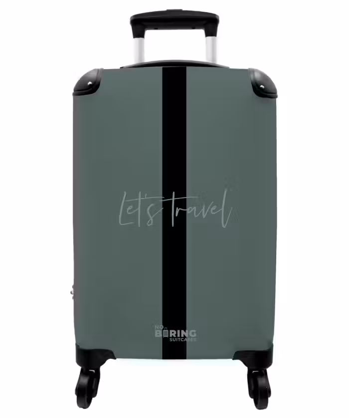 Valise - Fond vert avec texte Let's Travel