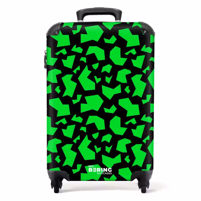 Valise - Fragments verts sur fond noir