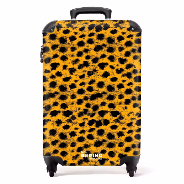Valise - Impression panthère jaune d'or