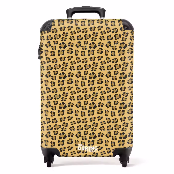 Valise - Imprimé léopard sur fond jaune doré