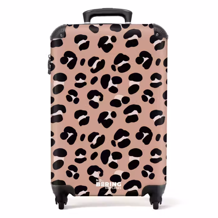 Valise - Imprimé panthère sur fond rose