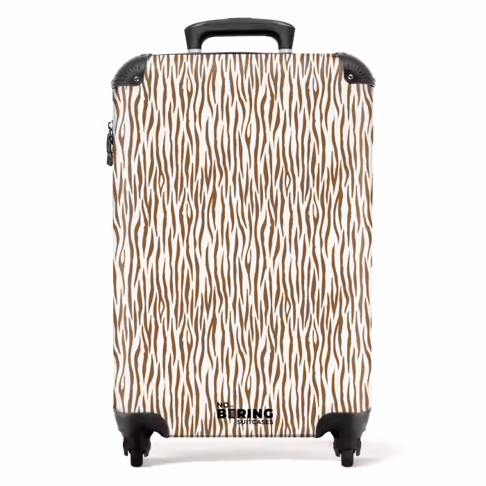 Valise - Imprimé zébré marron sur fond clair