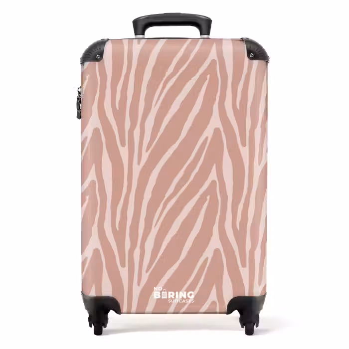 Valise - Motif à rayures tigrées rose tendre