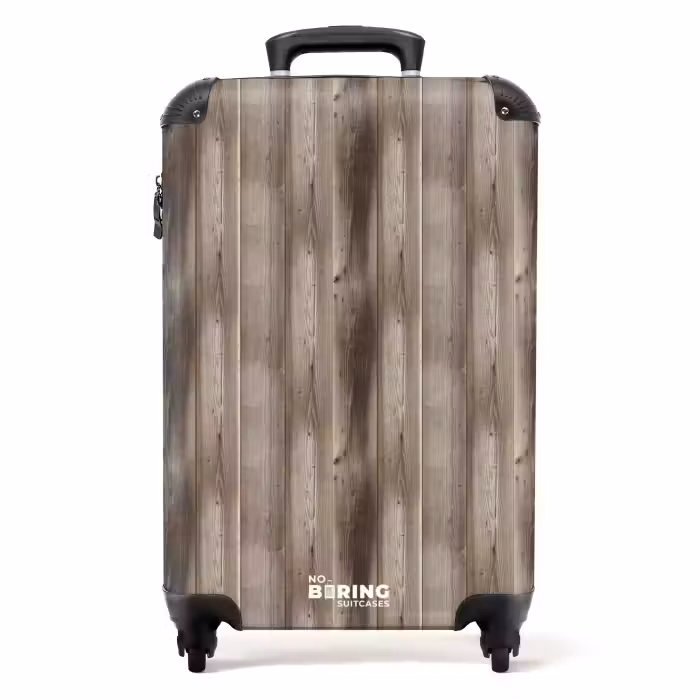Valise - Motif bois vertical grisé