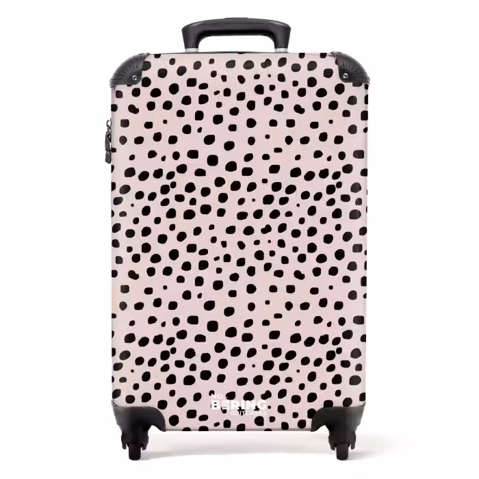Valise - Motif dalmatien sur rose tendre