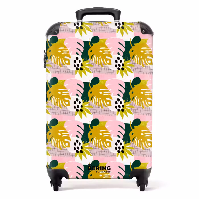 Valise - Motif de feuilles tropicales