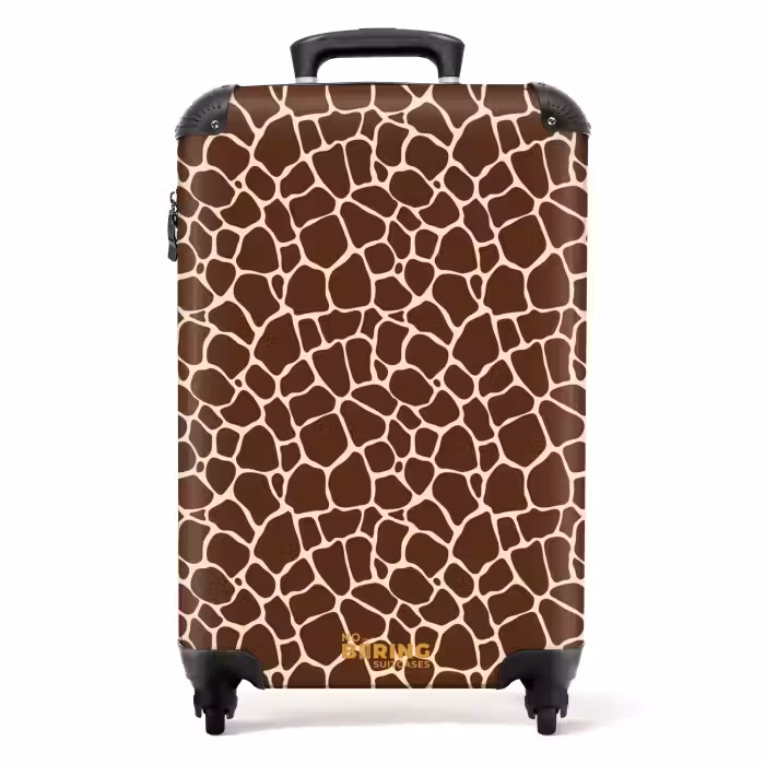 Valise - Motif de girafe marron foncé avec des veines beiges