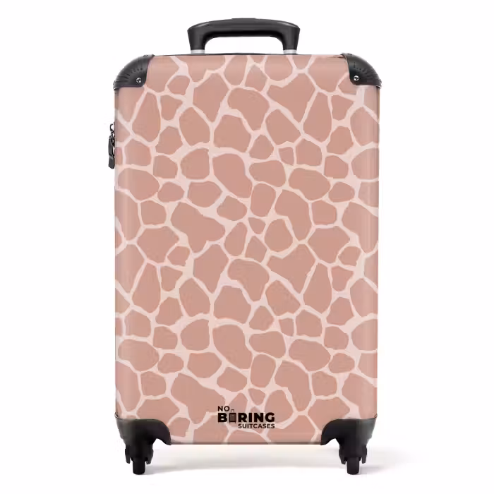 Valise - Motif de girafe sur rose clair