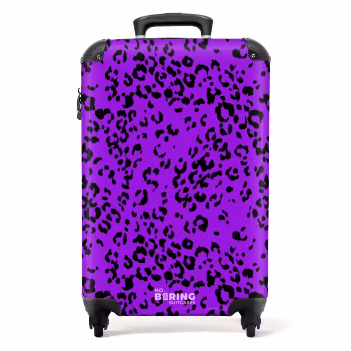 Valise - Motif de panthère en violet et noir