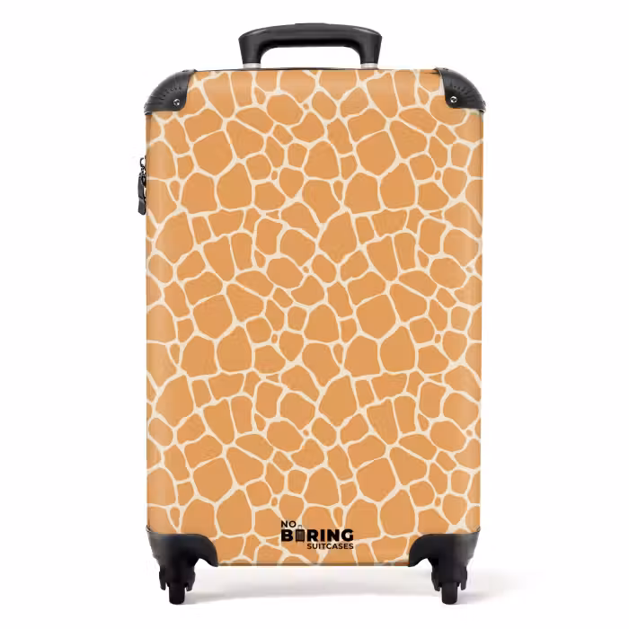 Valise - Motif d'impression de girafe en orange et beige