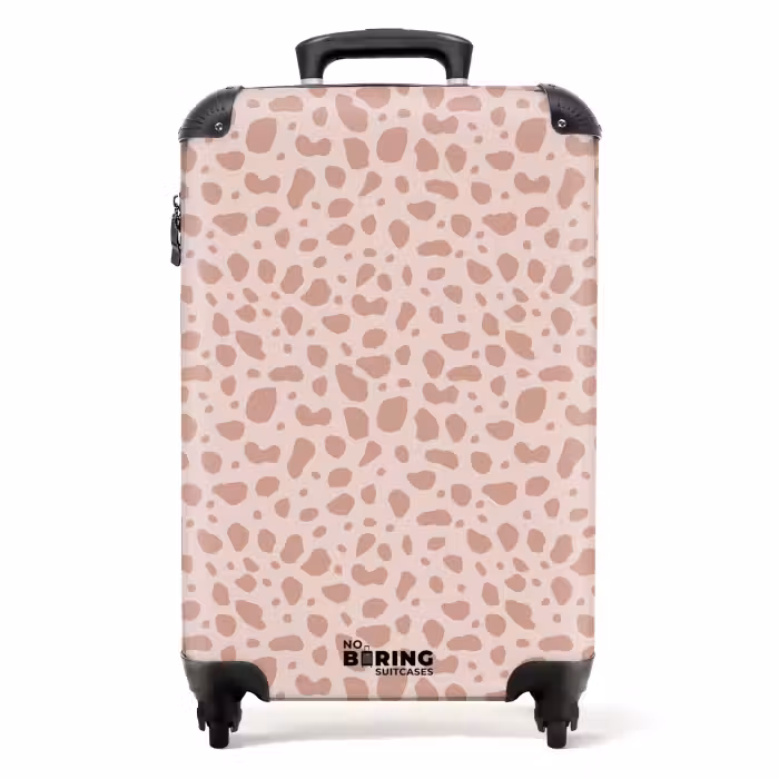 Valise - Motif léopard sur rose poudré