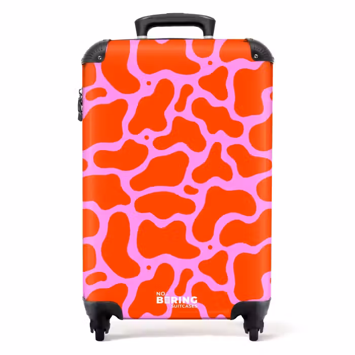 Valise - Motif organique en rouge et rose