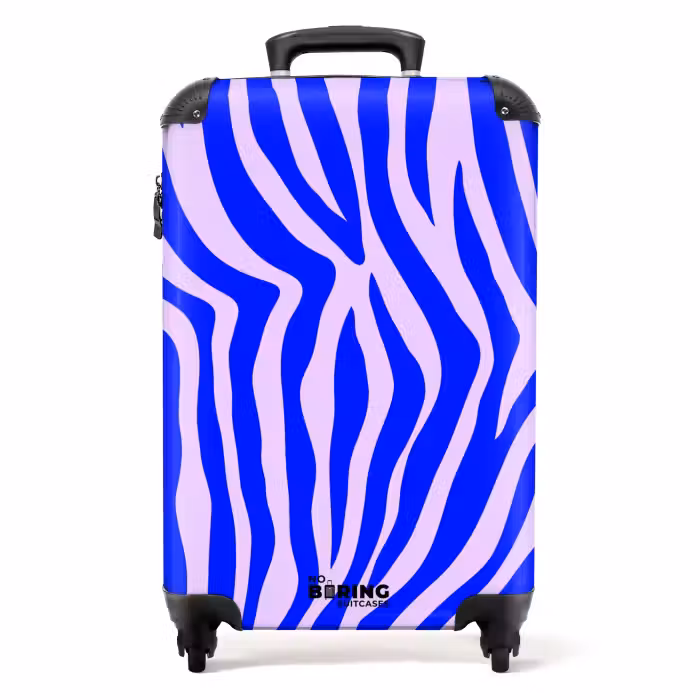 Valise - Motif zébré bleu et lilas