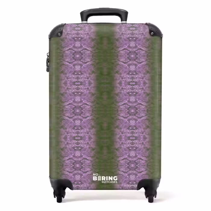 Valise - Peau de serpent violet clair avec structure en écailles symétriques