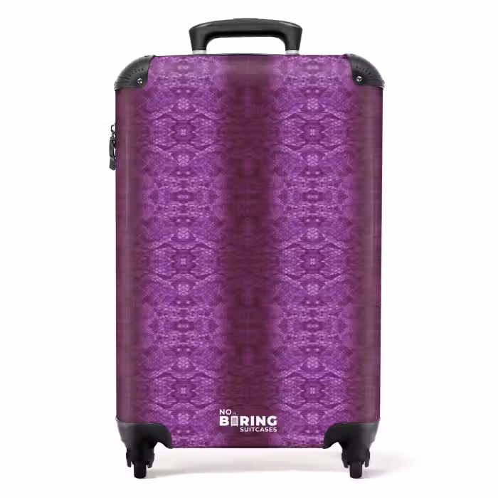 Valise - Peau de serpent violet foncé avec des écailles symétriques